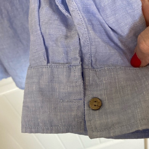 Sigrid Olsen Womens Light Blue Popover Tunic Blouse Shirt Size‎ 2X Linen Classic - Picture 5 of 12